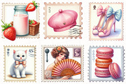 Coquette Summer Postage Stamp, an Illustration by OK Design (Thumbnail 5 of 5)