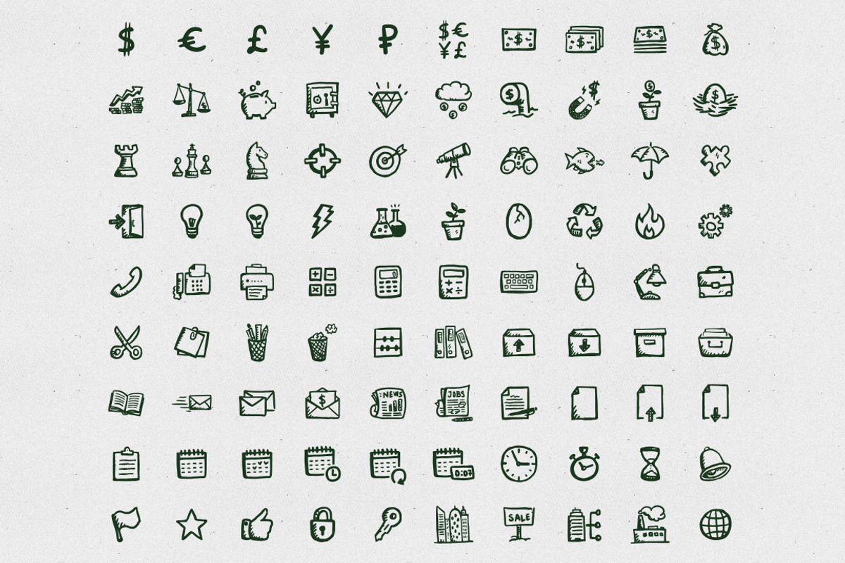 Busy Icons: 340 business icons, an Icon by Hand-Drawn Goods (Photo 2 of 5)