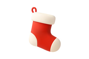 3d Red Christmas Stocking for, an Object Illustration by ModVector