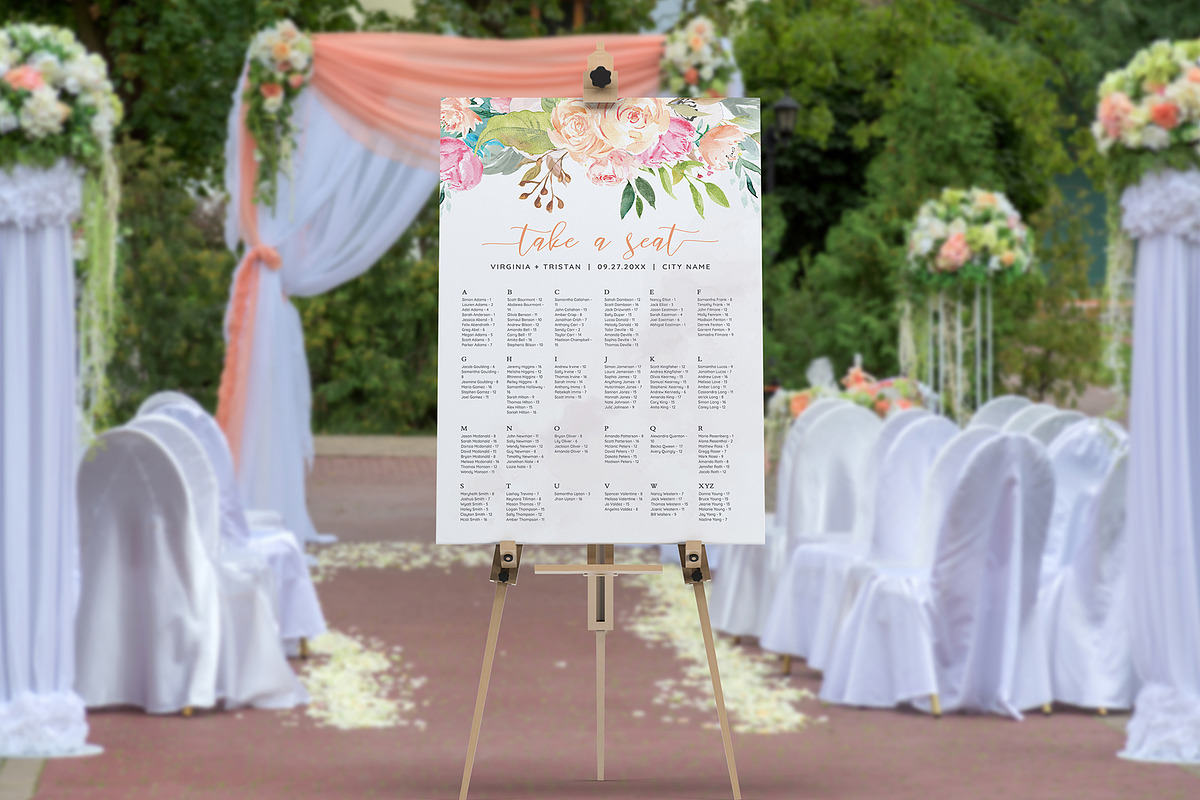 Seating Chart Template Canva, an Invitation Template by ShineOnWedding (Photo 2 of 8)