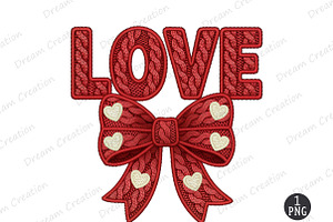 Faux Yarn Crochet Love Valentine PNG, an Illustration by Dream Creation