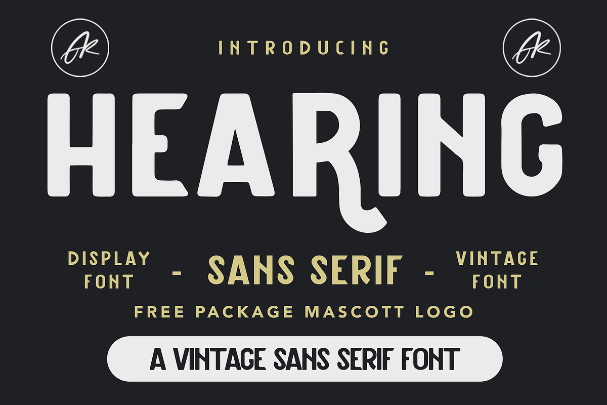 Hearing - Vintage Sans Serif Font, a Sans Serif Font by Arendxstudio (Photo 1 of 10)