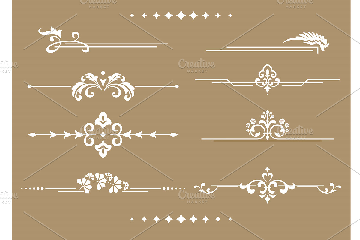 Vintage set. Floral elements for, an Illustration by RODINA