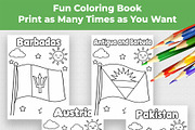 190 Flags Coloring Book for Kids PDF, an Education Illustration by Mohammad Sarfaraz (Thumbnail 2 of 13)