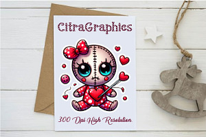 Valentine's Day Voodoo Doll Clipart