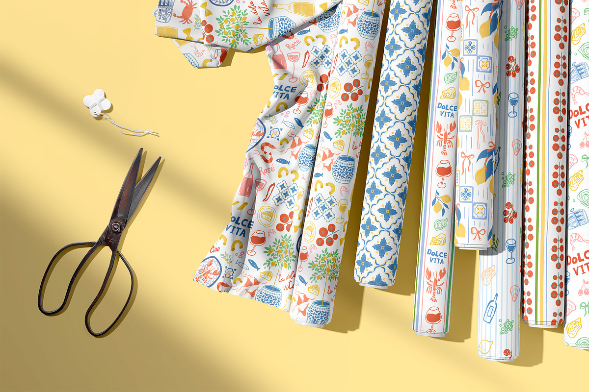 Italian summer - Dolce Vita pattern, a Pattern Graphic by Tani Kuzminka (Photo 5 of 29)
