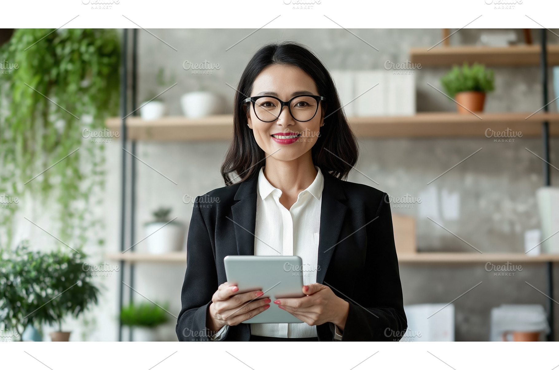 Asian businesswoman with glasses, a Person Photo by Sergey Kotenev