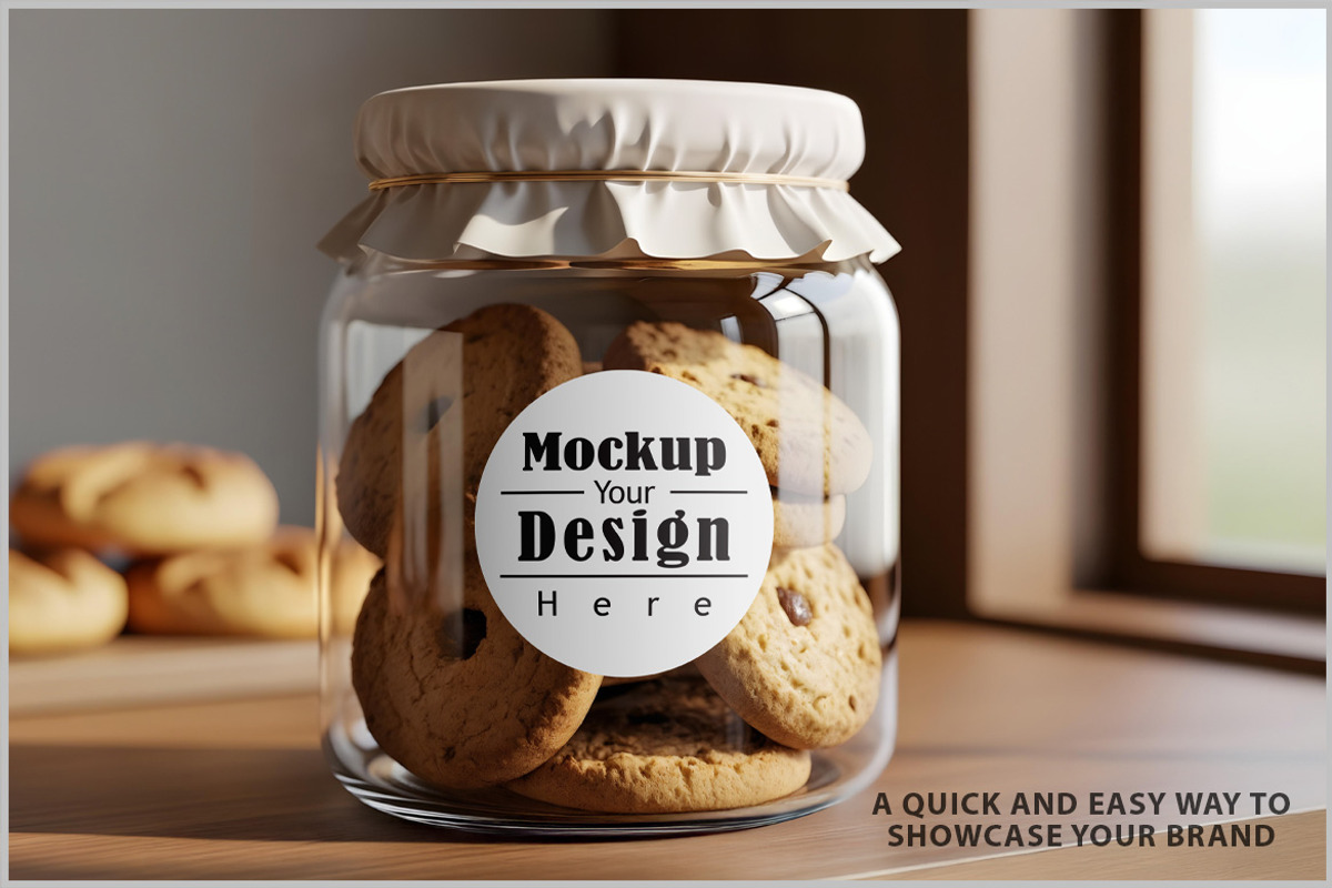 Bakery Sticker On Glass Jar Mock PSD, a Product Mockup by Bruno's Shop (Photo 2 of 4)