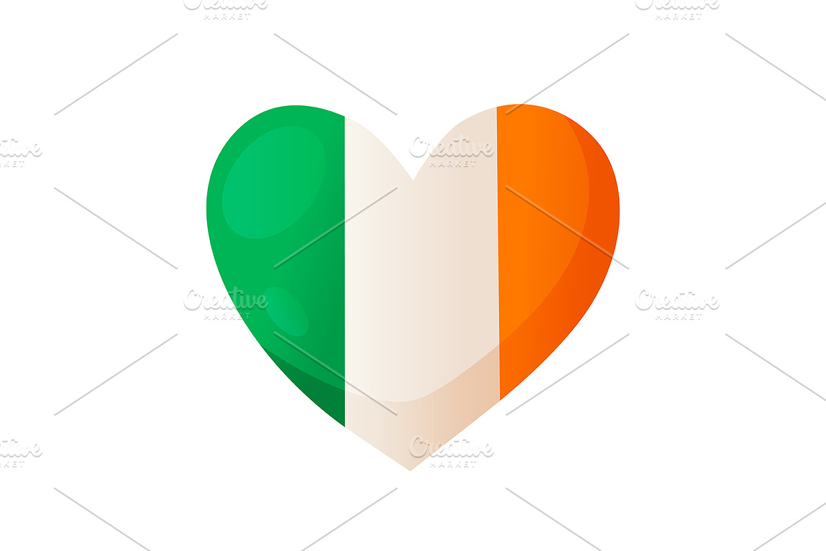 Ireland National Flag, an Object Illustration by Elen_Art