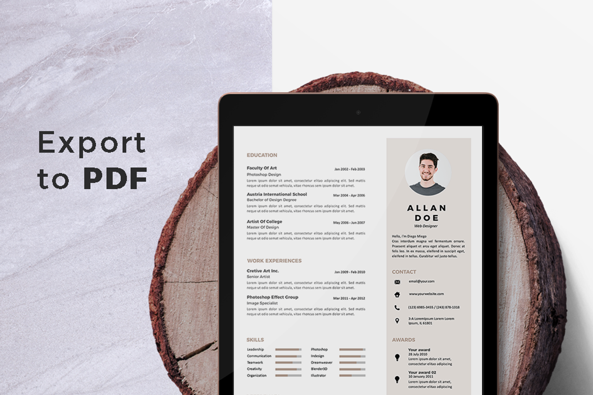 Modern Resume & CV Template, a Resume Template by Hito Graphic (Photo 8 of 8)
