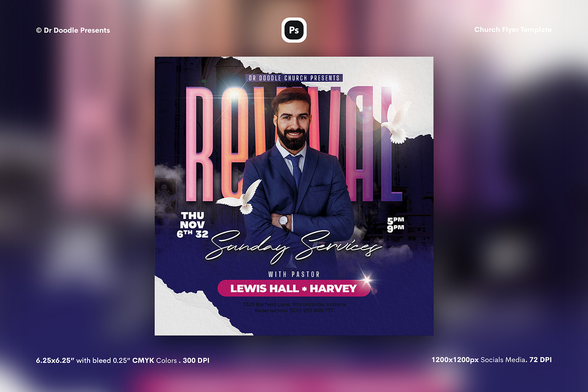 Church Flyer, a Flyer Template by iDoodle Studio