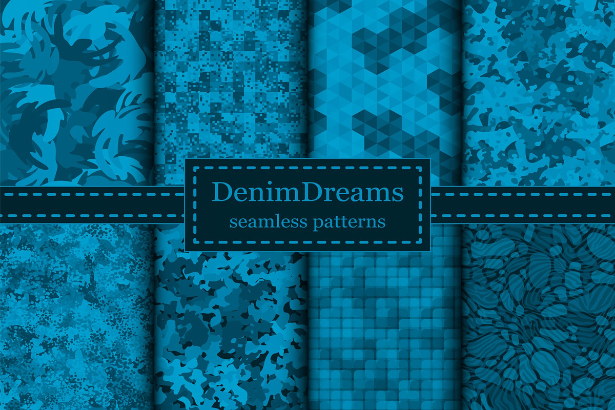 Vector Denim Dreams camouflage set, a Pattern Graphic by ArchonDigitalShop (Photo 2 of 13)