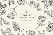 FLORIST'S line art illustrations, a Decorative Illustration by Crocus Paperi (Thumbnail 1 of 6)