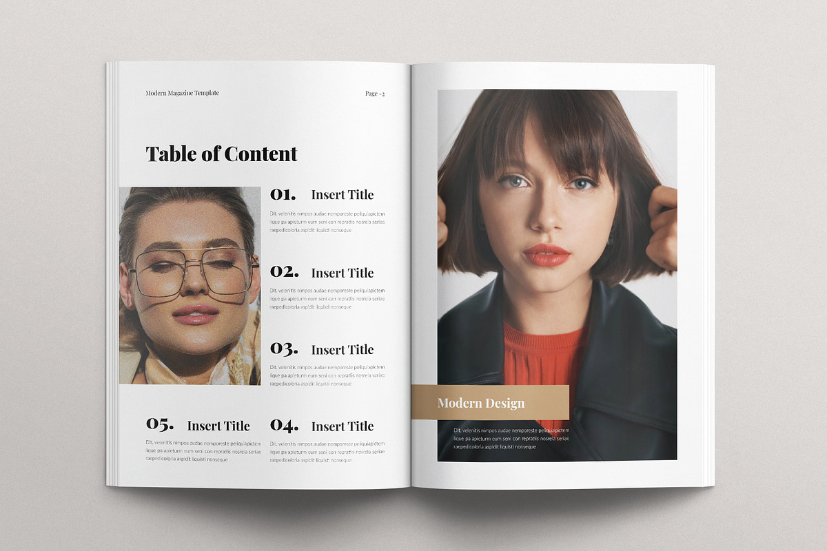 Modern Magazine Template, a Magazine Template by E-Type (Photo 2 of 7)