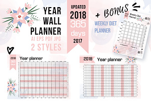 2018 YEAR WALL PLANNER + bonus!