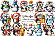 Christmas Funny Penguin Clipart, an Illustration by OK Design (Thumbnail 1 of 5)