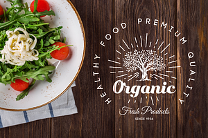 Organic natural food tree logo