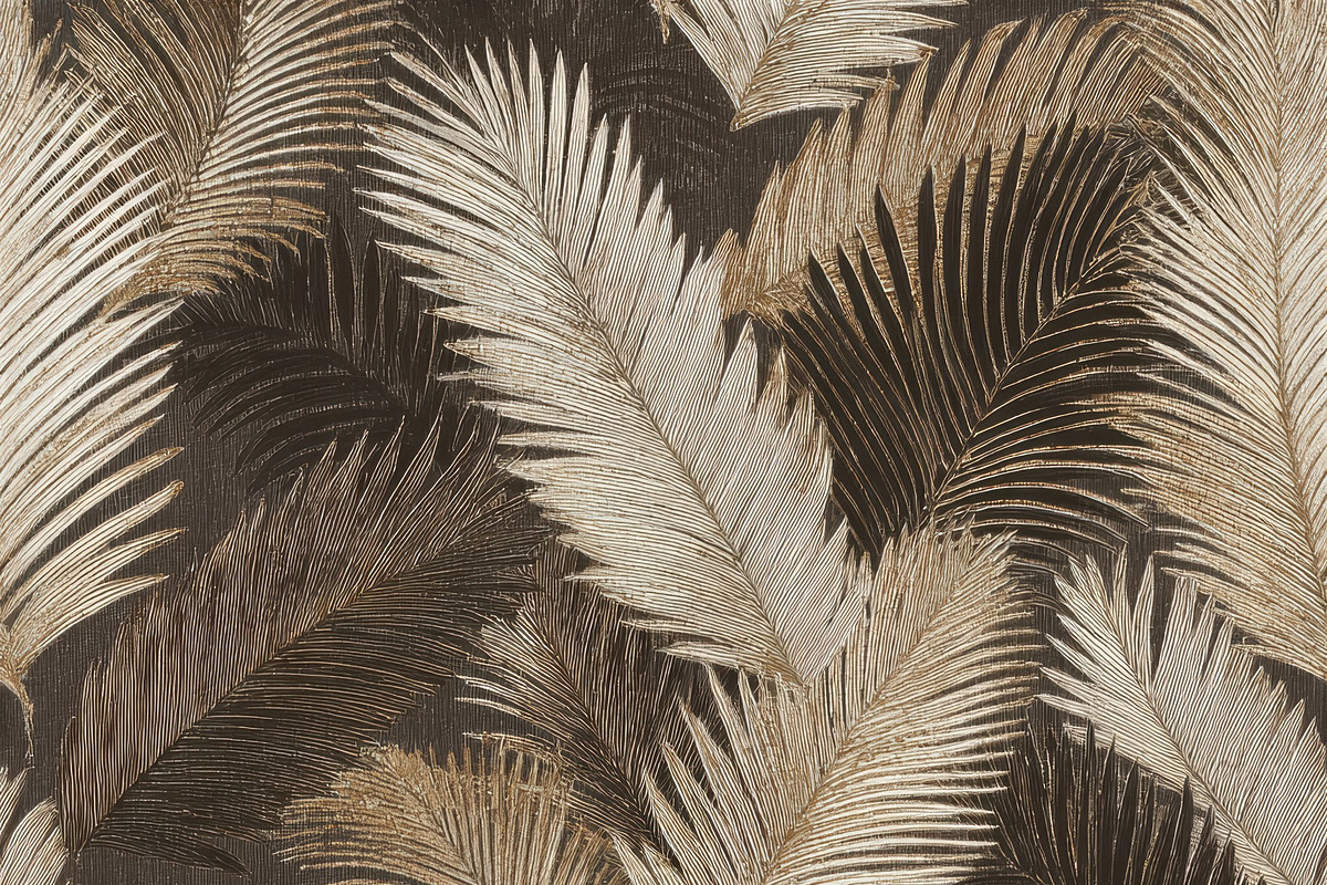 Bronzed Palm Seamless Pattern, a Pattern Graphic by Virgo Studio