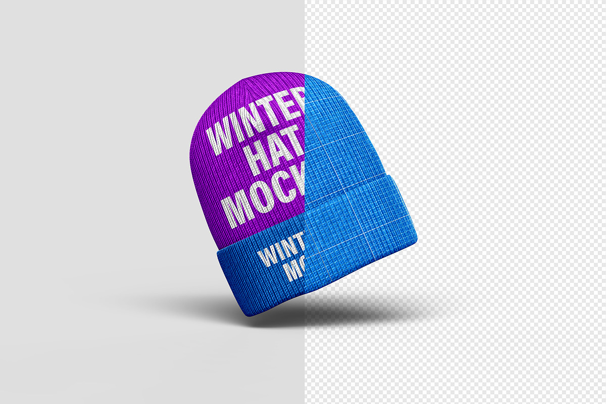 Winter Hat Mockup - 8 views, a Hat Mockup by Illusiongraphic (Photo 11 of 19)