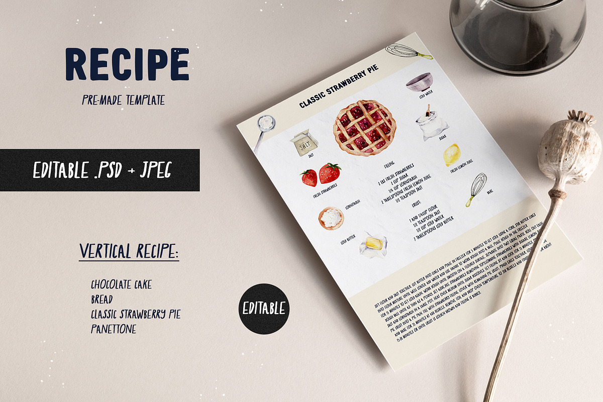 LET'S BAKE Watercolor Aesthetic set, a Food Illustration by anastasiia.art (Photo 7 of 13)
