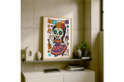 Day of the Dead Girl Wall Art Cute, a Background Graphic by LaseredNinja (Thumbnail 6 of 7)