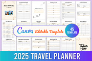 Editable 2025 Travel planner, a Stationery Template by Designmela01 (Thumbnail 1 of 4)