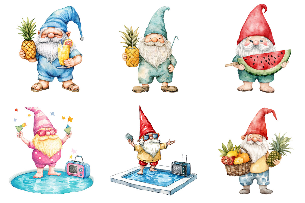 Pool Party Clipart, Pool Party Gnome, an Illustration by Design Market (Photo 4 of 4)