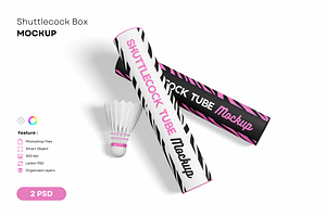 Shuttlecock Box Mockup
