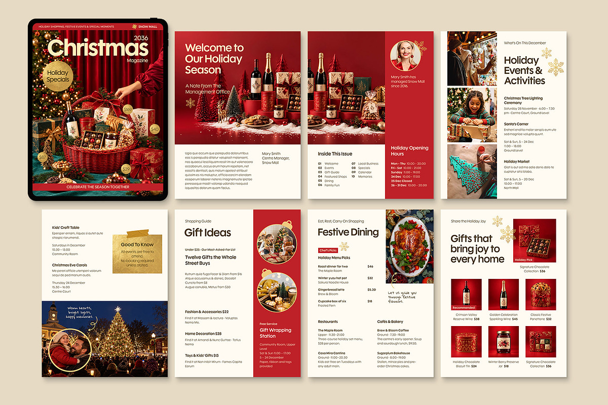 Christmas Magazine Template, a Magazine Template by BrandPacks (Photo 2 of 5)