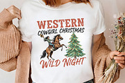 Western Cowgirl Christmas Horse PNG, a Seasonal Illustration by CrexoraLab (Thumbnail 4 of 4)