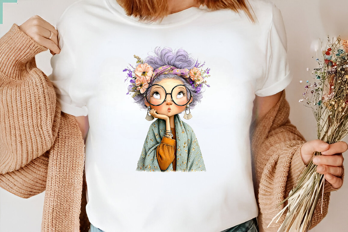 Summer Funny Grandma Clipart, an Illustration by CreationArt (Photo 4 of 7)