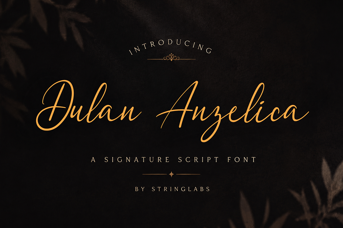 Dulan Anzelica - Signature Font, a Script Font by StringLabs (Photo 1 of 10)