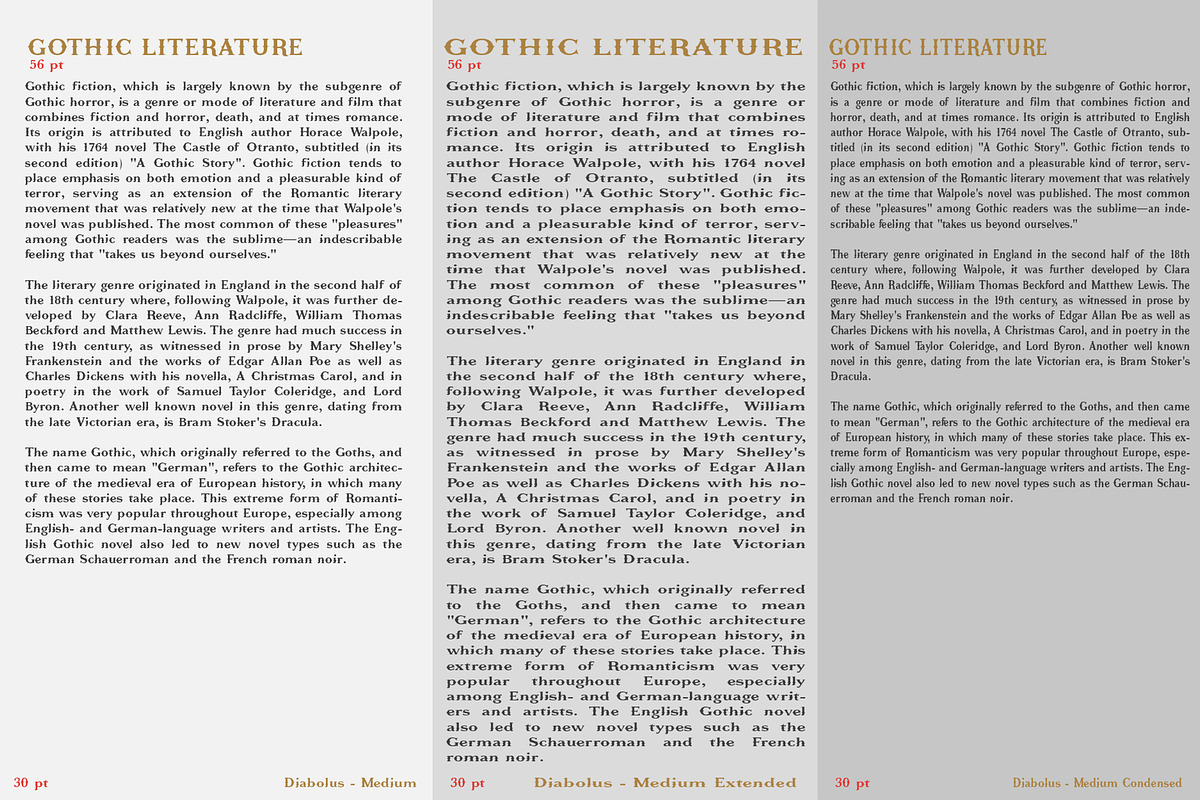 Diabolus - Serif Font Family, a Serif Font by Artistic & Unique (Photo 7 of 14)