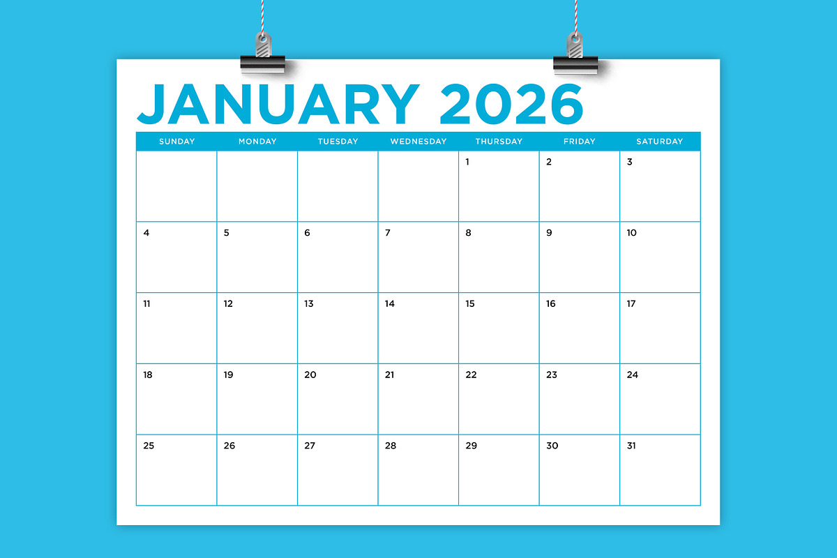 2026 Bold COLOR 8.5x11 Inch Calendar, a Stationery Template by Running With Foxes (Photo 1 of 6)