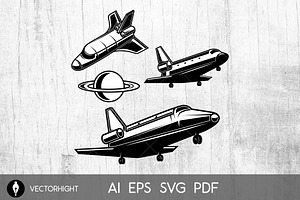 Set Of Space Rocket Icons