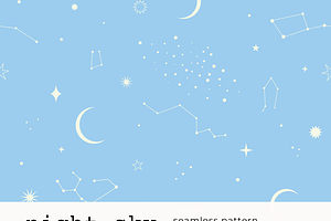 Night Sky Boho Seamless Pattern