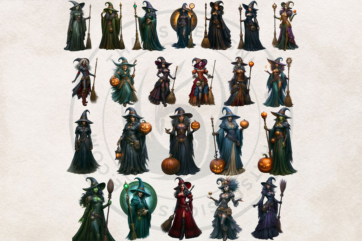 Dark Fantasy Halloween witches, a Seasonal Illustration by ThatsDesignArt (Photo 16 of 17)