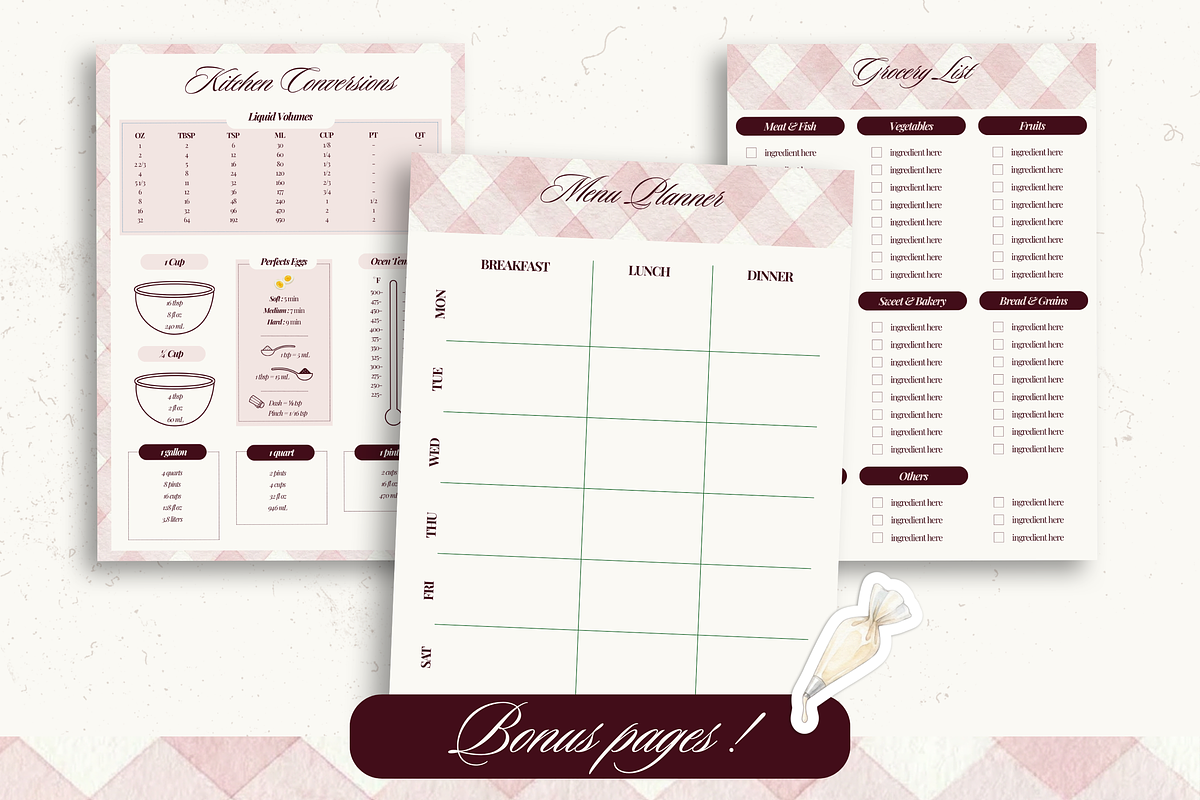 Printable family cookbook template, a Social Media Template by PixelBloomClub (Photo 7 of 8)