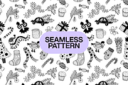 Hand Drawn Christmas Pattern, a Pattern Graphic by Art's and patterns (Thumbnail 1 of 3)