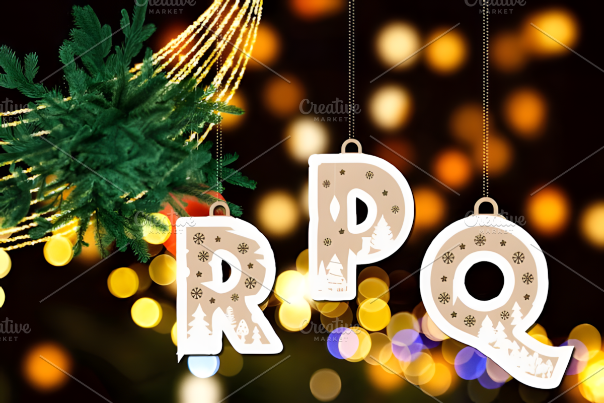 Christmas Alphabet Baubles SVG, an Object 3D Model by Coco Bloom (Photo 1 of 6)