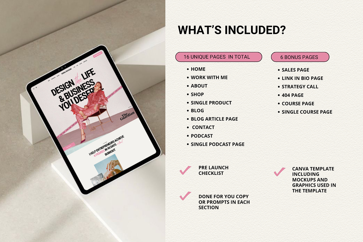 Pink Squarespace Website Template, a Squarespace Template by Row Creative (Photo 4 of 10)