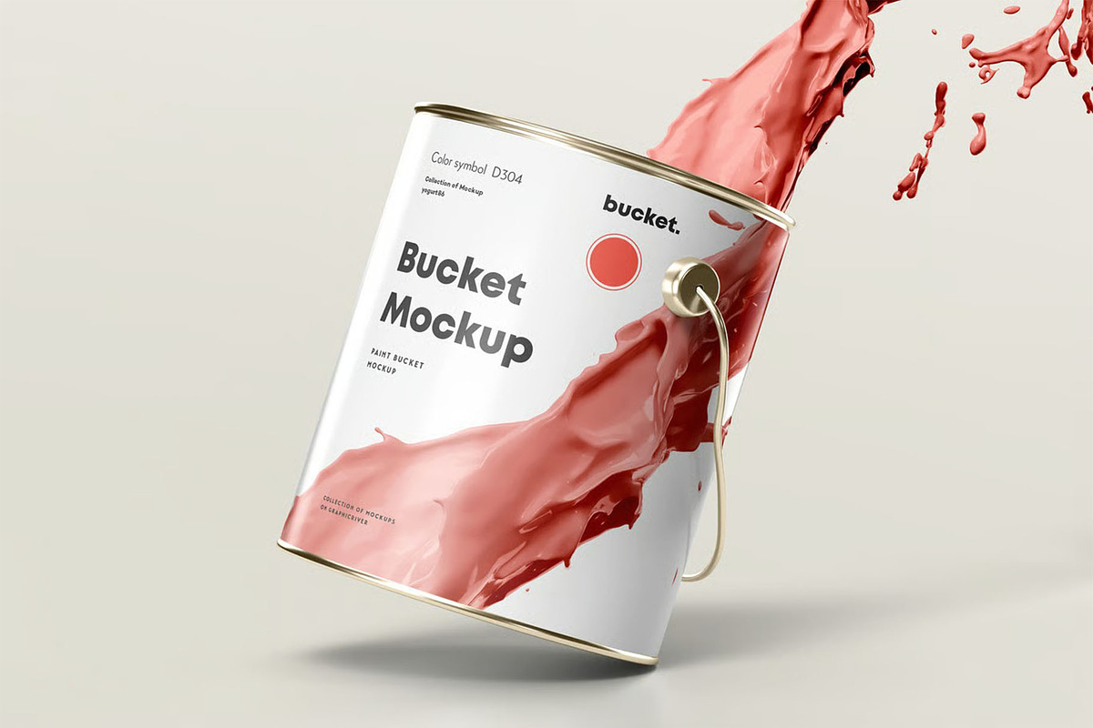Paint Bucket Mock-up, a Product Mockup by zippypixelstudio (Photo 3 of 12)