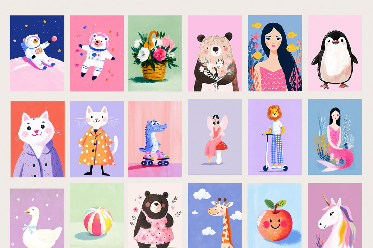 Girls-Nursery Wall Art-Whimsy Prints, a Background Graphic by Essentially Nomadic (Photo 11 of 14)