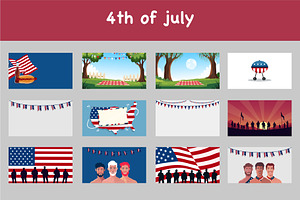 Happy 4th of july, a Seasonal Illustration by foxndeer