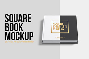 Square Book PSD Mockup