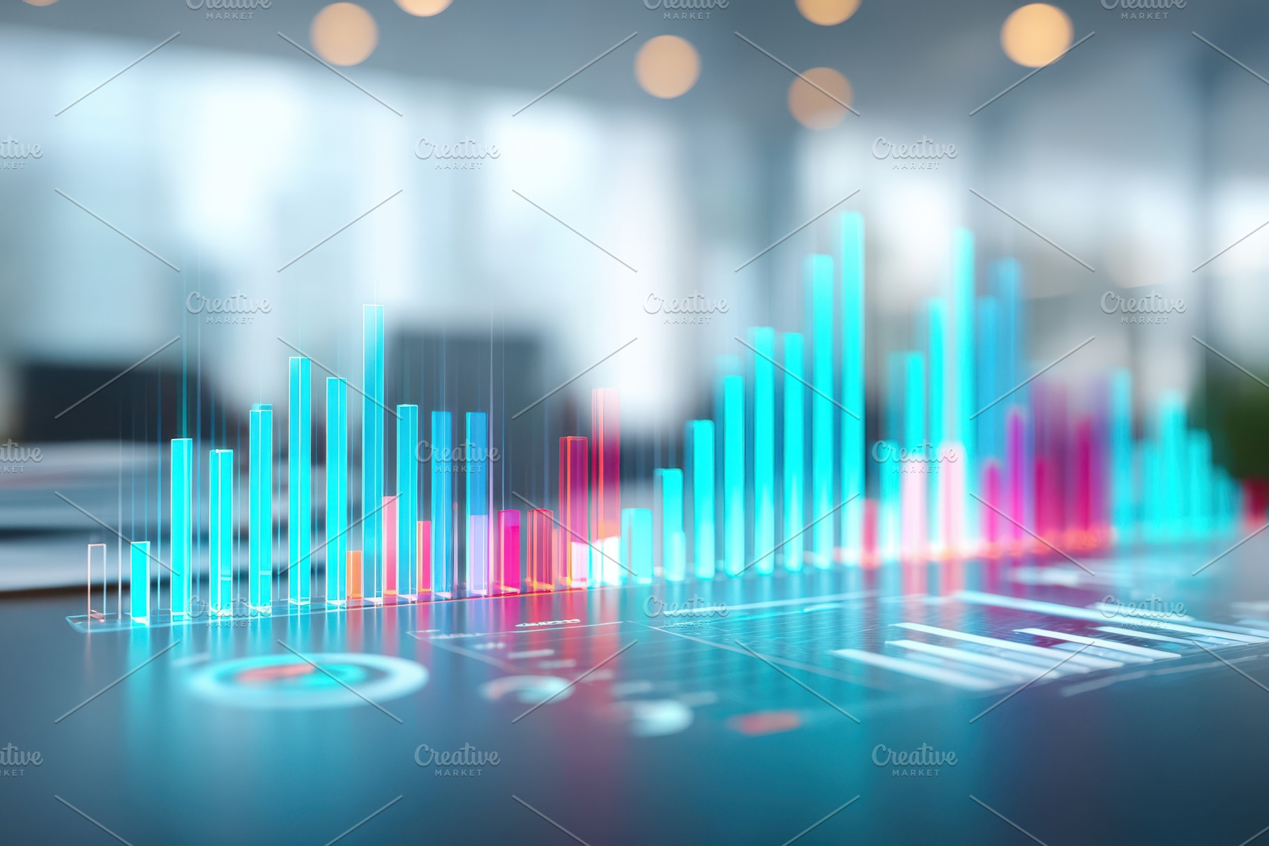 Futuristic data chart on digital display, a Business Photo by AlyaAnd