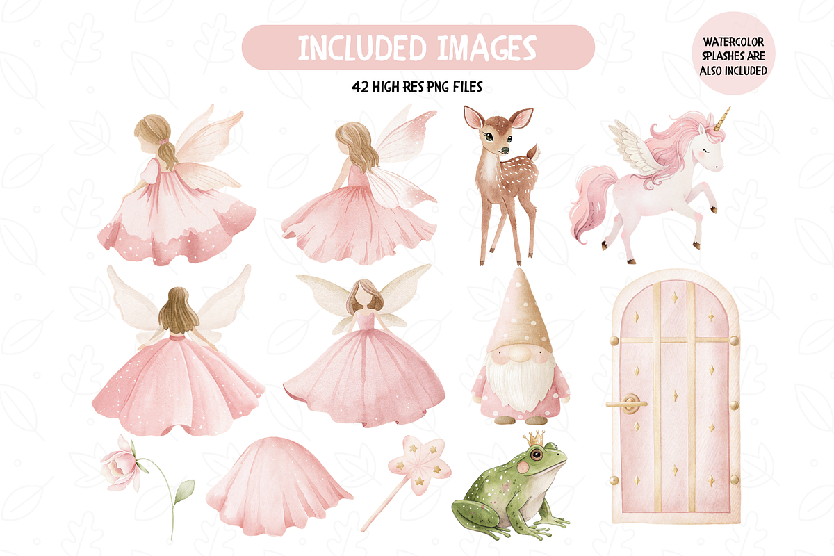 Pink Fairy Clipart Set, an Illustration by TatiMockup (Photo 3 of 6)