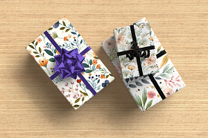 Wrapped Gifts Paper Mockup