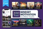 Mindset Motivation Canva Templates, a Social Media Template by Viral Content Design (Thumbnail 1 of 7)