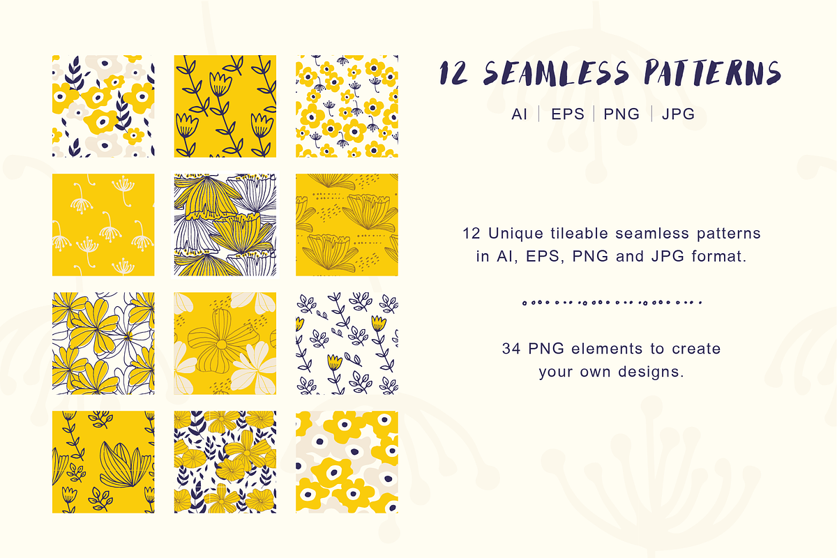 Hand Drawn Pattern Bundle, a Pattern Graphic by Suphansa (Photo 4 of 20)